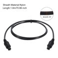 thumbnail image 2 of Unique Bargains Fiber Optic Audio Cable Digital Optic Cable 5.9FT TOS Optical Link PVC Plastic Straight for TV DVD Black, 2 of 6