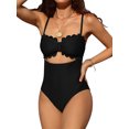 thumbnail image 1 of Charmo Maillot de Bain une Pièce à Bords Festonnés pour Femmes, Monokini à Découpes, 1 of 6
