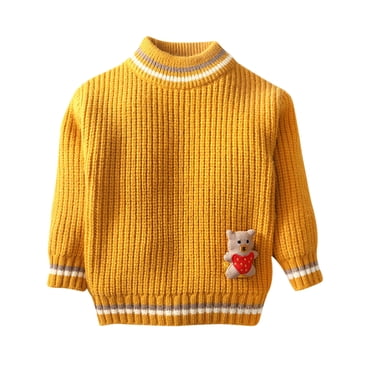 AherBiu Baby Sweater Boys Girls Crewneck Chunky Knit Sweater Long Sleeve Winter Warm Cute Toddler Pullover