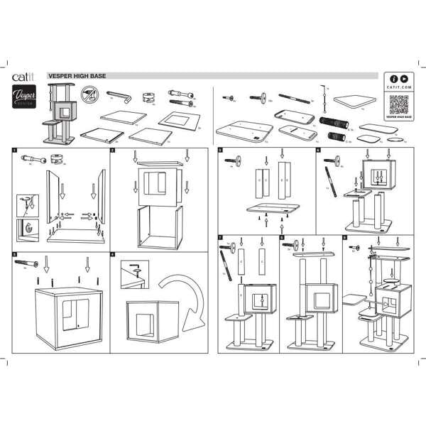 Catit Vesper High Base Cat Furniture, Oak