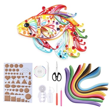 TOPINCN 14PCS Paper Quilling DIY Kits with 6 Colors Quilling Strips DIY Crafts Tool Set,Quilling DIY Crafts, Paper Quilling Kits