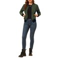 thumbnail image 2 of INSPIRE CHIC Blouson Bomber Court pour Femme à Col Montant, Manches Longues, Fermeture Éclair Intégrale, 2 of 6