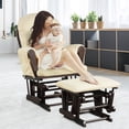 thumbnail image 4 of Patiojoy Nursery Glider and Ottoman, Adult Rocking Chair with Storage Pocket for Bedroom and Living Room, Beige, 4 of 6