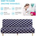 thumbnail image 1 of 2024 Futon Slipcover Armless Sofa Covers Stretch Sofa Bed Slipcover Protector Elastic (Light Gray Animal), 1 of 9