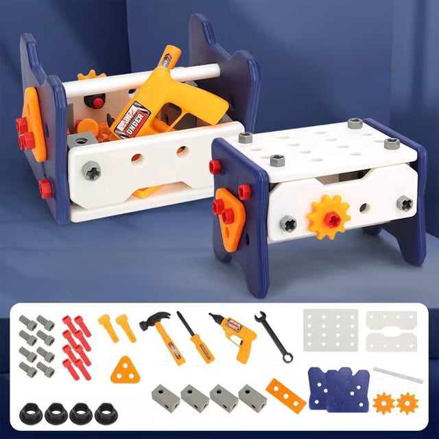 Dvkptbk Ensembles de Réparation Boîte de Rangement d'Outils Ensemble de Jouets Casse-Tête à Vis pour Enfants Éducation Garçons Entretien et Gestion des Forets Jouets Éducation