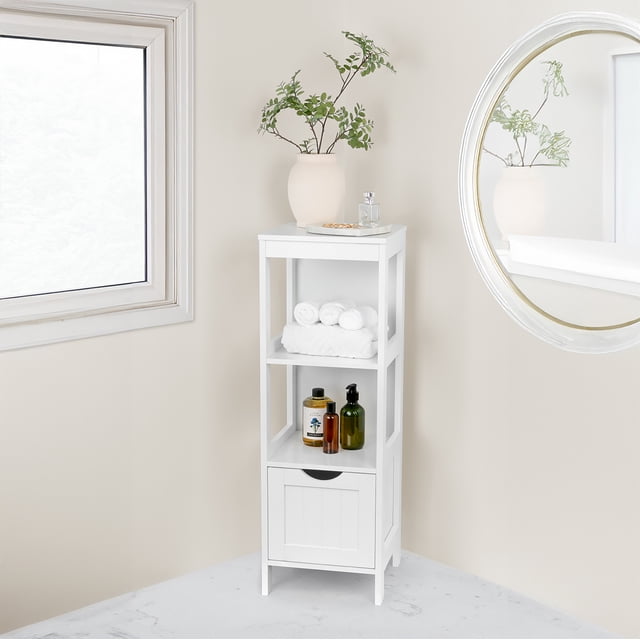 Era Spazio Bath Storage Tower Organizer, White