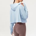 thumbnail image 4 of RXIRUCGD T-shirt de Mode pour Femme Blouse à Manches Longues Col Rond Hauts Décontractés Chandail, Bleu Pâle, Taille : 2TG, 4 of 8