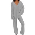 thumbnail image 1 of LUXUR Ensemble de Pyjama Sport Épais en Polaire pour Femmes Gris Clair S, 1 of 3