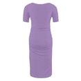 thumbnail image 4 of yoeyez Liquidation de Vêtements de Maternité Robe Grande Taille Femme Manches Courtes Col Rond Robe Simple Shower de Bébé Tenue Quotidienne Robe Soleil Robe Moulante Froncée Midi Robes Ajustées Violet,G, 4 of 6