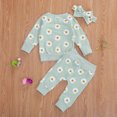 thumbnail image 4 of Faithtur Baby Clothes Set Floral Printed Sweatshirts Tops+Pants+Bow Headband, 4 of 9