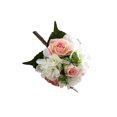 thumbnail image 2 of Xingzhi Artificial Flowers Bouquet Fake Hydrangea Heads Realistic Roses Party Home Decorative Table Wedding Display Decoration Light Pink, 2 of 6