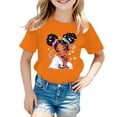 thumbnail image 1 of AJIWYH Polo Jaune pour Filles, T-Shirt Graphique Mignon à Col Rond à Manches Courtes pour Fille, T-Shirt Décontracté d'Été, Polos à Manches Courtes pour Filles de 13-14 Ans, Orange, 1 of 4