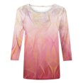 thumbnail image 4 of Hauts pour Femmes Décontractés Imprimés à Col Rond T-Shirt à Manches 3/4 Haut Ample, Hauts à Manches 3/4 pour Femmes, Hauts Décontractés pour Femmes, T-Shirts pour Femmes, 4 of 4