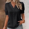 thumbnail image 2 of B91xZ Chemises pour Femmes Manches Courtes Col Rond T-Shirts, Noir TG, 2 of 5