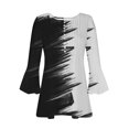 thumbnail image 4 of IROINID Chemises Grande Taille Réduite pour Femmes Col Rond Manches Longues Trompette Quotidienne Basique Boutonnée Tunique Plissée T-shirts Blouses, Blanc, 4 of 5