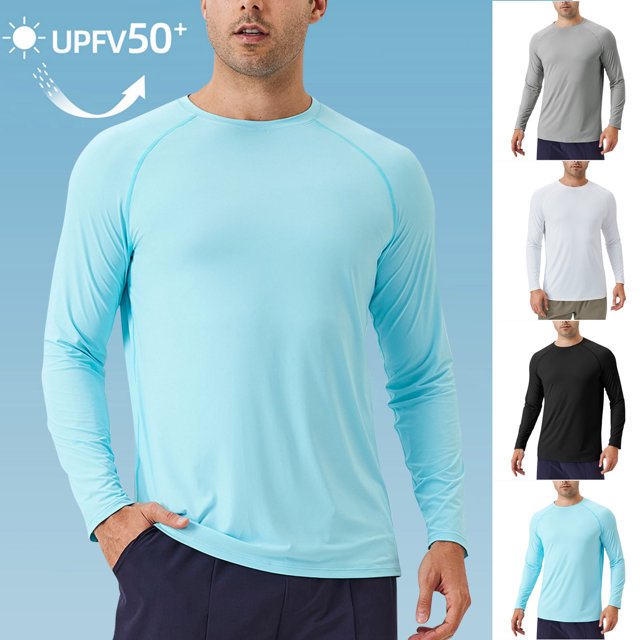 Gspmoly Mens Sweatshirt, Men'S Solid Color Sunscreen Is Lightweight Breathable Solid Color Long Sleeved Summer Tops Savings