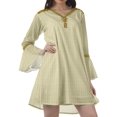 thumbnail image 3 of Moomaya Robes Mini Imprimées à Col en V pour Femmes Manches à Volants Robes de Plage pour Femmes, 3 of 4