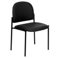 thumbnail image 1 of Comfort Black Vinyl Stackable Steel Side Reception Chair, 1 of 9