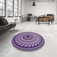 thumbnail image 4 of Ahgly Company Tapis Rond Lavable en Machine Intérieur Transitionnel Violet Foncé, 6 Pieds Rond, 4 of 7