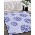 thumbnail image 3 of Ahgly Tapis Rond Lavable en Machine Intérieur Transitionnel Bleu Céleste, 6 Pieds Rond, 3 of 7