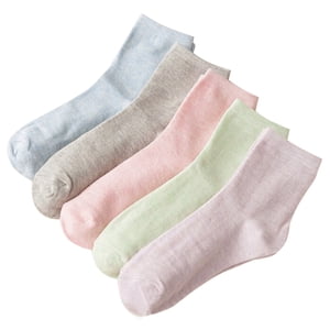 Bangcool 5 Pairs Chaussettes pour femmes Classic Plain Coton Chausse à cheville Chaussée d'équipage Chausettes d'automne Chaussé d'hiver pour femmes Filles