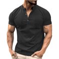 thumbnail image 1 of HKEJIAOI T-Shirt à Col en V pour Homme, Doux, Uni, Coupe Ajustée, Extensible, Manches Courtes, T-Shirt Mode Décontracté pour Homme, 1 of 5