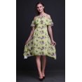 thumbnail image 4 of Bimba Beige Bird Print Womens Chic Style Cold Shoulder Shift Dress Summer Tunic - X-Large, 4 of 6