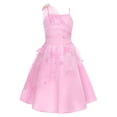 thumbnail image 4 of Jhaoyu Robe de Demoiselle d'Honneur pour Enfants, Satin Brodé, Concours, Bal, Fête Formelle, Tulle, Tutu, Robe de Bal, Rose, 6, 4 of 5