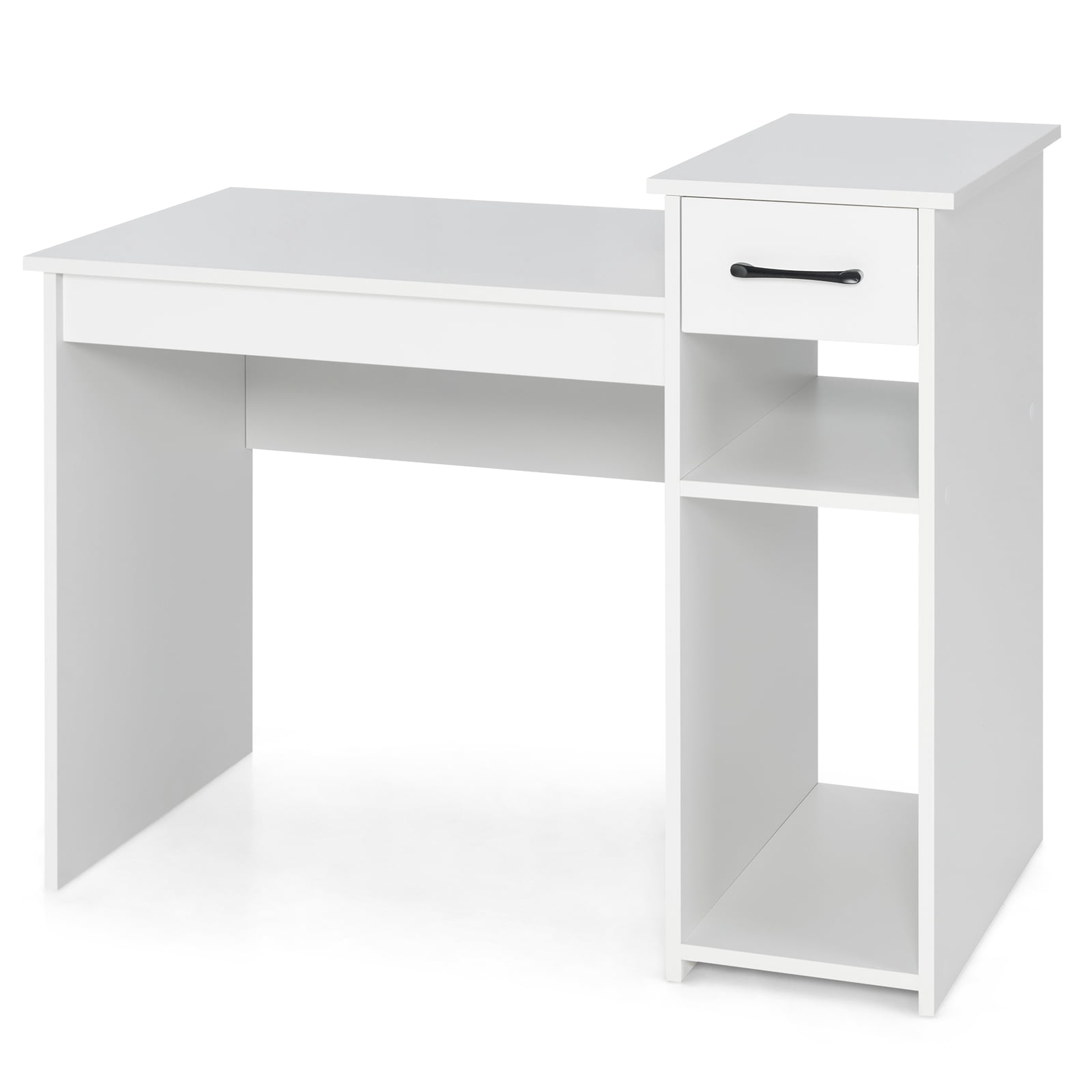 Patiojoy Computer Desk with Storage Shelf Modern Study Desk with Drawer Multipurpose Home Office Desk Laptop Table