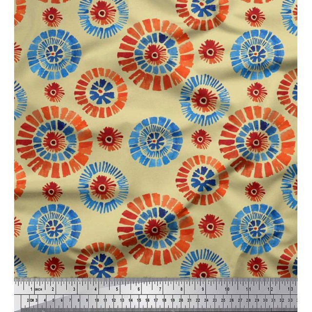 Soimoi Cotton Poplin Fabric Brush Stroke Abstract Decor Fabric Printed Yard 42 Inch Wide
