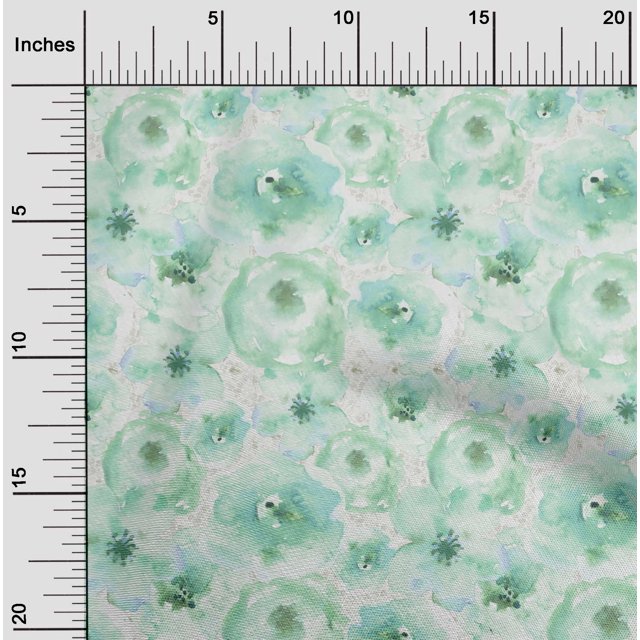 oneOone Cotton Silk Fabric Watercolor Floral Print Fabric BTY 42 Inch Wide