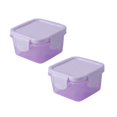 thumbnail image 1 of Oleegame 2PC Produce Storage Mini Plastic Food Storage Containers With Lids Small Airtight Containers Square School Lunch Containers For Children Leftover Food Containers Purple, 1 of 9