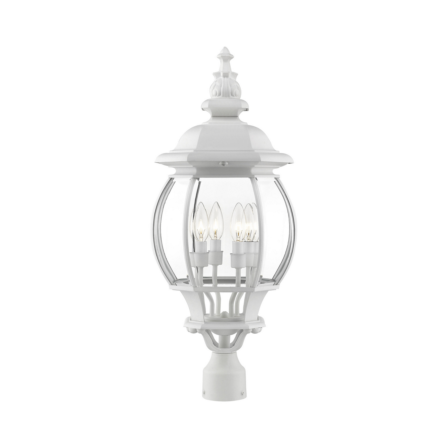 Livex Lighting 7703-13 Frontenac 4 Light 27 inch Textured White Outdoor Post Top Lantern
