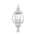 thumbnail image 1 of Livex Lighting 7703-13 Frontenac 4 Light 27 inch Textured White Outdoor Post Top Lantern, 1 of 4
