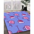 thumbnail image 3 of Ahgly Company Tapis d'Intérieur Lavable en Machine Carré Transitionnel Bleu Ciel, 6 Pieds Carré, 3 of 7