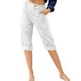 thumbnail image 1 of Innerwin Cropped Pant High Waist Women Capri Pants Beach Button Lounge Capris White XL, 1 of 2
