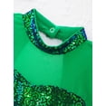 thumbnail image 4 of Hansber Robe de Danse Jazz Lyrique à Sequins pour Filles 2 Pcs Crop Top à Dos Ouvert avec Jupe Vert 14, 4 of 7