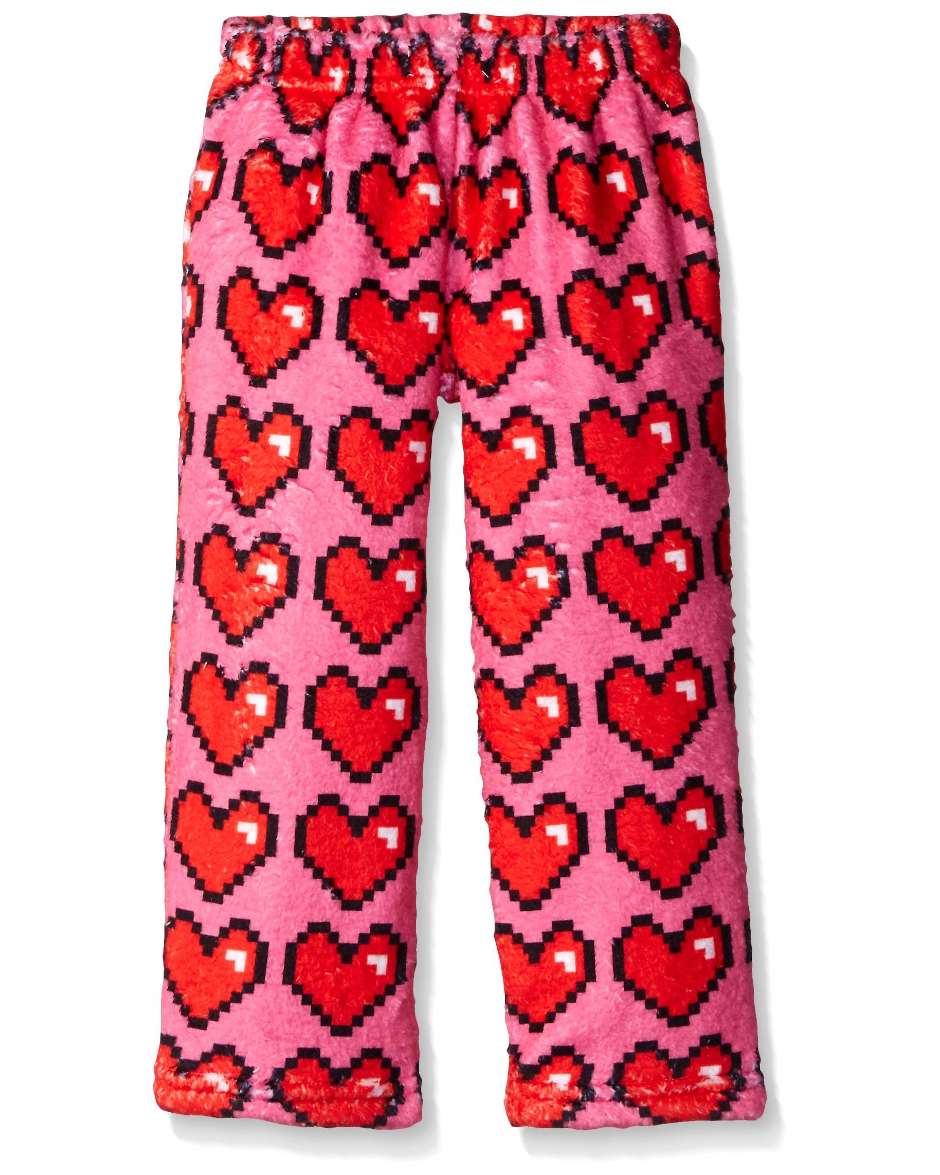 Up Past 8 Girls' Pajama Pants Fuzzy Plush Sleepwear Fun Pants