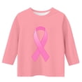 thumbnail image 3 of YUNAFFT T-Shirt Imprimé Décontracté Sensibilisation au Cancer du Sein pour Enfants Manches Courtes et Longues Col Rond, 3 of 4