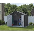 thumbnail image 2 of EZEE Shed Steel Storage 10 x 8 ft. Galvanized Extra High Gable Charcoal with Cream Trim, 2 of 7
