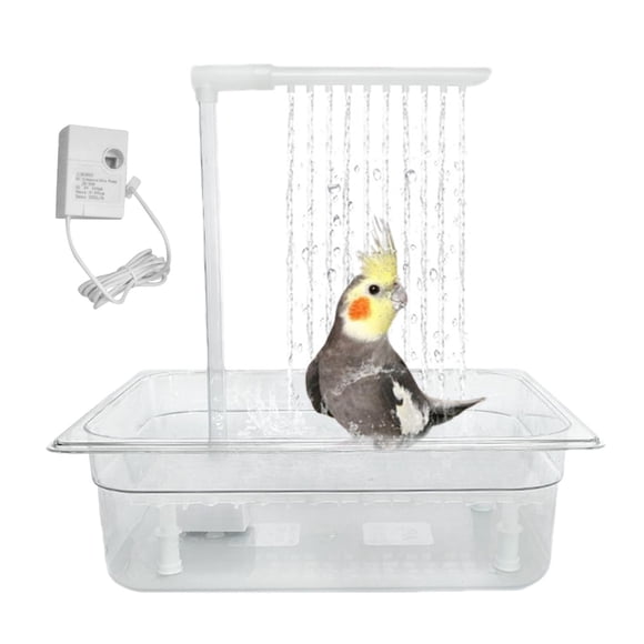 Automatic Parrot Bathing Tub Circulation System ABS Material Durable Easy Clean for Budgies Parrots Indoor Outdoor Pet Hygiene Use
