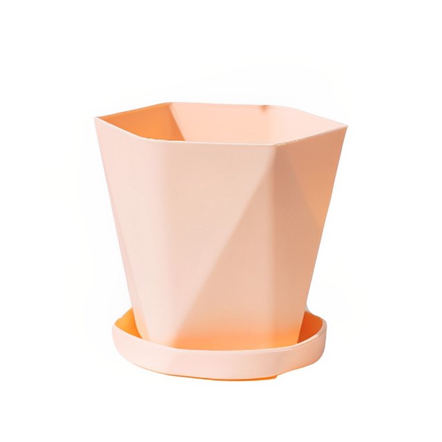 facefd Flowerpot Gardening Base Container Garden Ornament Multiple Colors Plant Planter Practical Portable Fashionable White Pink