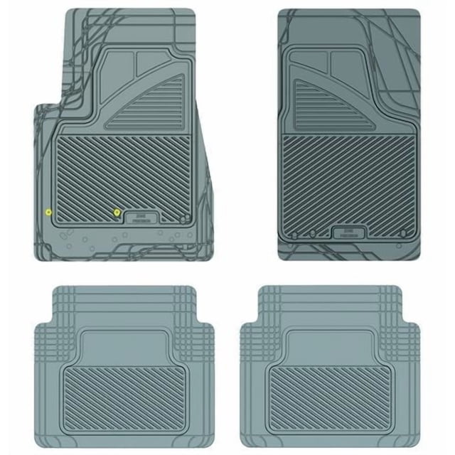 Koolatron Pants Saver Ajustement Personnalisé 4 Pcs Tapis de Sol de Voiture GMC Gris avec Bordures à Haut contour et zones d'Adhérence Antidérapantes de Précision avec Endos à Micro-Crochet, Conçus pour Emprisonner la Neige, l'Eau et la Saleté, avec Bacs Centraux Pouvant Contenir jusqu'à 500 ml pour une protection Intérieure de Véhicule en Toute Saison.