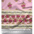 thumbnail image 2 of Soimoi Poly Georgette Fabric Stripe,Leaves & Floral Panel Decor Fabric Printed Yard 52 Inch Wide, 2 of 2