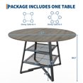 thumbnail image 3 of 47" Round Dining Table for 4-6, Farmhouse Kitchen Table with Metal Base and Storage Shelf, Wooden Dining Table Set for Small Space Kitchen, Dining Room, 3 of 8