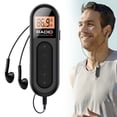 thumbnail image 2 of [Mini Radio Noire], Radio Portable Fm Rechargeable Radio de Poche avec Réception Syntonisation Numérique Écran Lcd Clip Ceinture Son Stéréo Prise Écouteurs pour Gym Jogging Marche Camping, 2 of 7