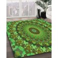 thumbnail image 3 of Ahgly Tapis Rectangulaire Lavable en Machine Intérieur Transitionnel Vert Armée, 7 Pieds x 10 Pieds, 3 of 7
