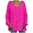 thumbnail image 2 of RKSTN Sweaters for Women Fashion Loose Large Size Color Hood Long Sleeves Sweater Tops Fall Sweaters, 2 of 8