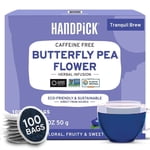 HANDPICK Thé à la fleur de pois (100 Nombre) Télécopie Sans caféine, sans OGM