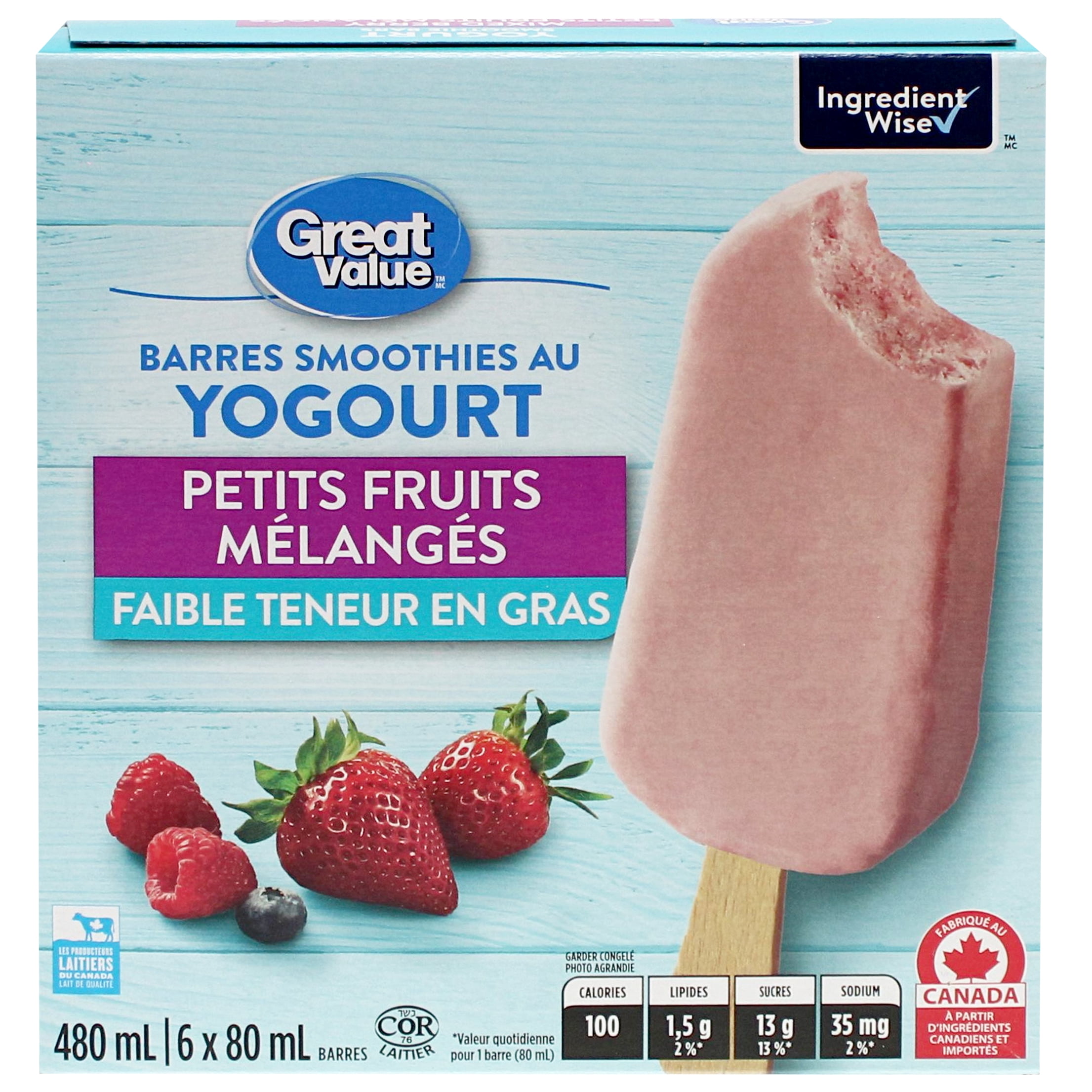 Barres Smoothies au Yogourt aux Petits Fruits Mélangés 6x80ml
